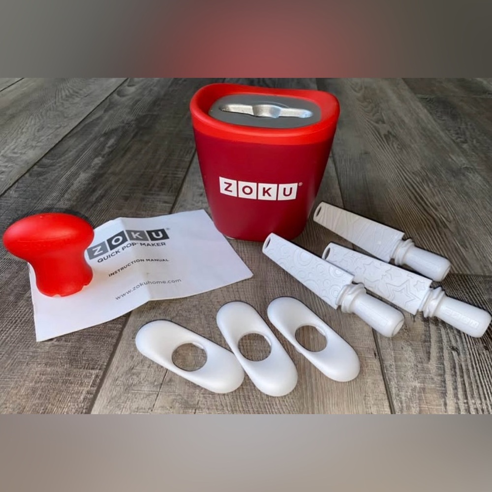 Williams Sonoma Zoku Single Quick Pop Dessert Maker Homemade Popsicle Red